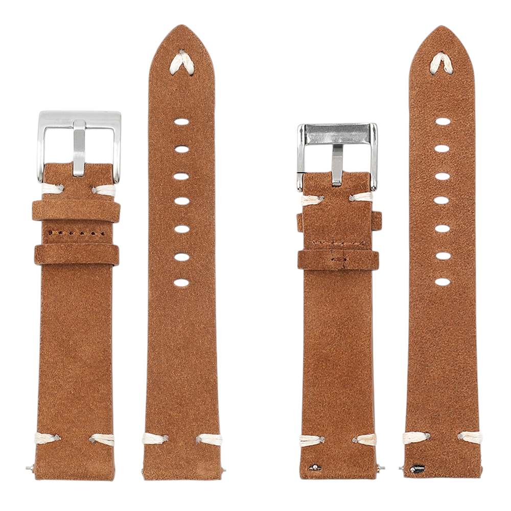 White Smoke Handmade Retro Nappa Flip Suede Strap for Rolex, Omega, Seiko, IWC, Tudor, Hamilton, Cartier, Panerai, Breitling, Patek Philippe - Vintage Revival Hand-Finished Series - 18mm 20mm 22mm 24mm - Aethelgard