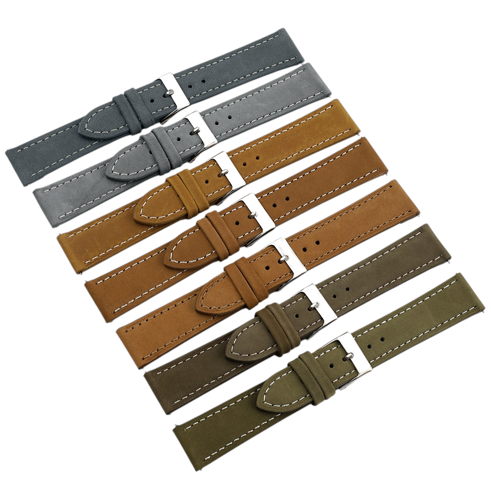 White Smoke Handmade Nubuck Silk-Matte Suede Strap for Rolex, Omega, Seiko, IWC, Tudor, Hamilton, Cartier, Panerai, Breitling, Patek Philippe - Executive Urban Minimalist Edition - 18mm 20mm 22mm 24mm - Aethelgard