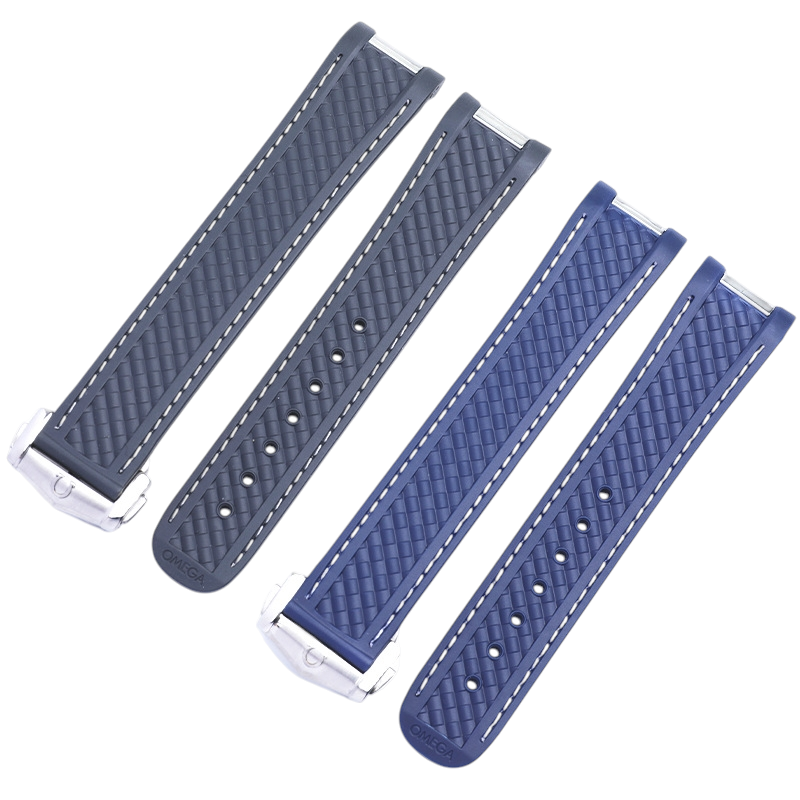 White Smoke Replacement Strap for Omega Seamaster Aqua Terra 150 - 300 AT8500 - High-Grade Anti-Static Silicone - Aethelgard