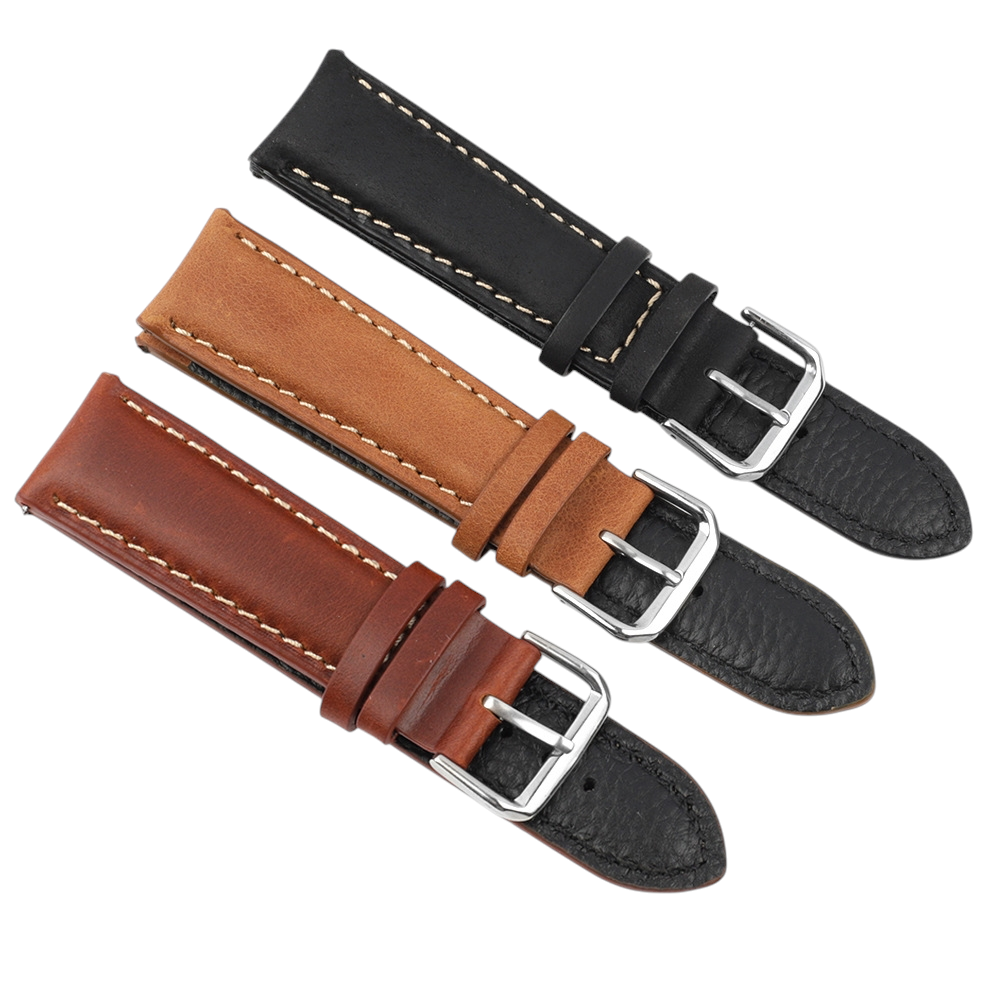 Handmade Mature Oil-Wax Pull-Up Watch Strap for Rolex, Omega, Seiko, IWC, Tudor, Hamilton, Cartier, Panerai, Patek Philippe, Breitling - Executive Deep-Brown Patina Series - 18mm 20mm 22mm 24mm 26mm - Aethelgard