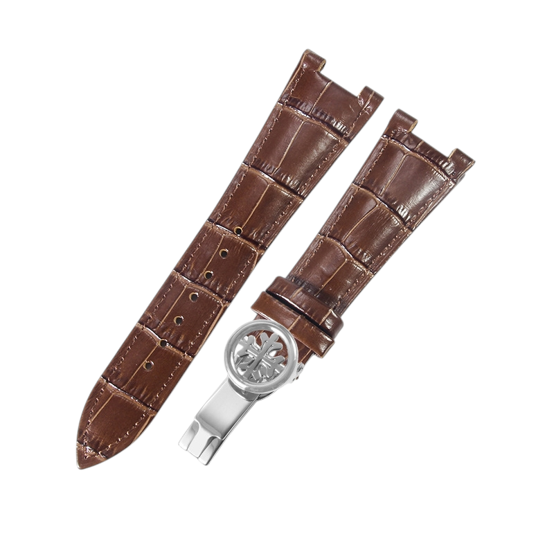 White Smoke Replacement Strap for Patek Philippe Nautilus 5711 - 5712G Series - Notched Interface Premium Genuine Leather - Aethelgard Atelier