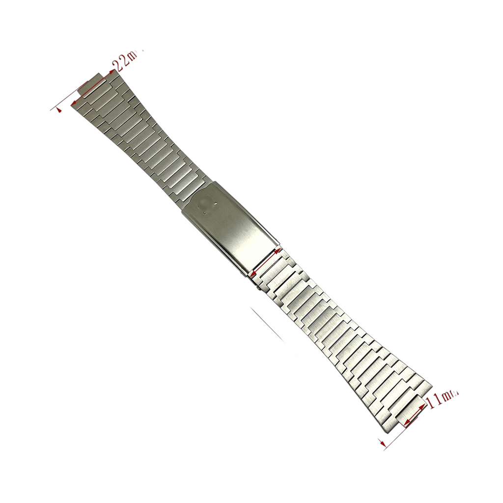 White Smoke Replacement Strap for Omega Vintage Retro TV Case Series - High-Density Brushed 316L Stainless Steel - Aethelgard Atelier