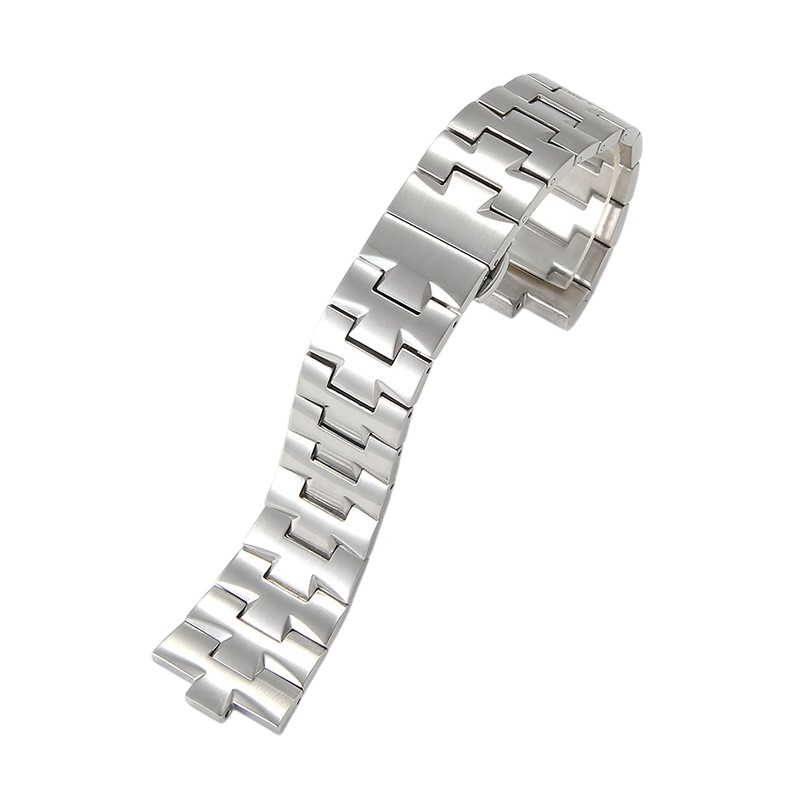 White Smoke Replacement Steel Strap for Vacheron Constantin Overseas 47660-47040 Series - Solid 316L Stainless Steel Notched - Aethelgard Atelier