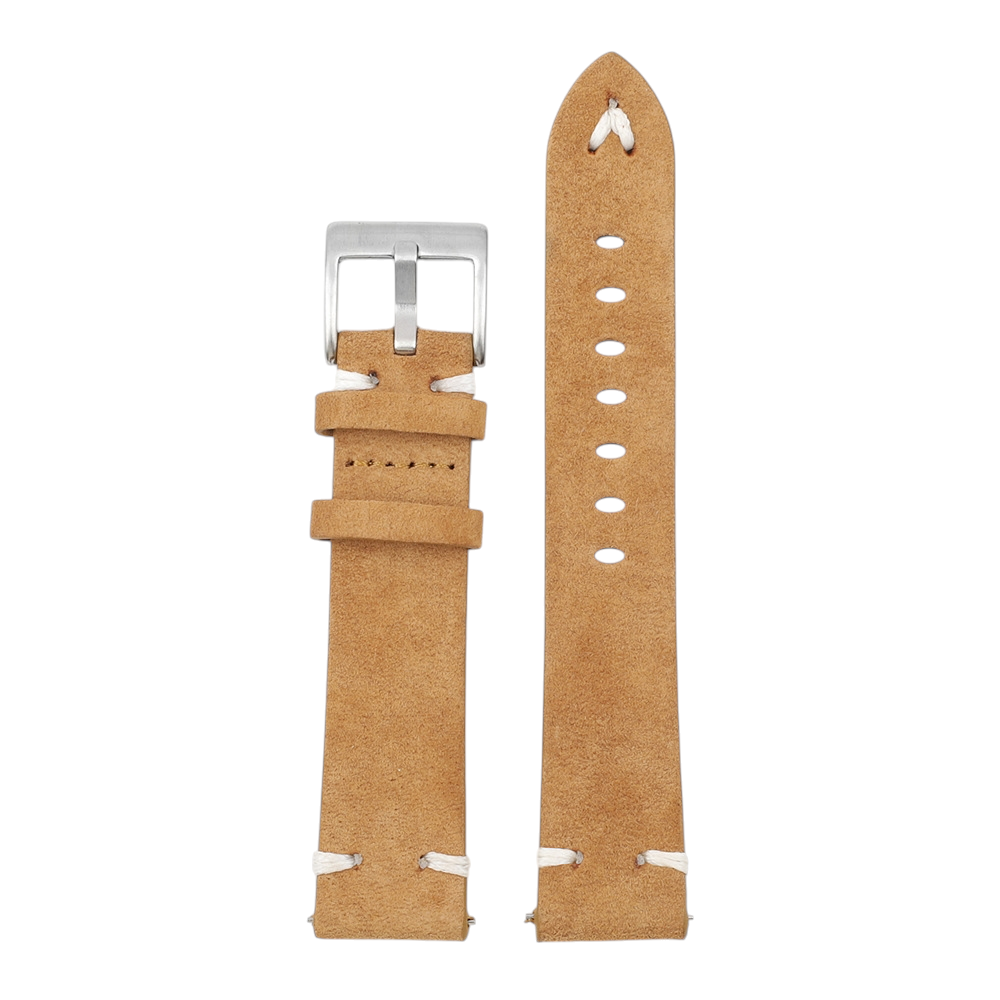 White Smoke Handmade Retro Nappa Flip Suede Strap for Rolex, Omega, Seiko, IWC, Tudor, Hamilton, Cartier, Panerai, Breitling, Patek Philippe - Vintage Revival Hand-Finished Series - 18mm 20mm 22mm 24mm - Aethelgard