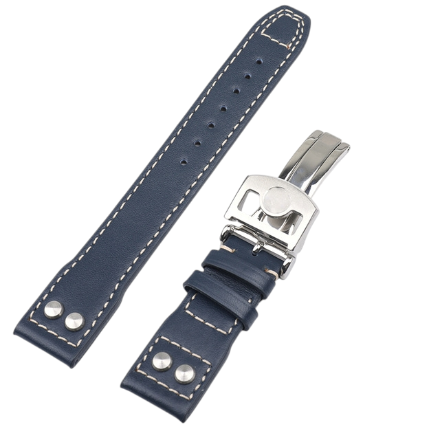 White Smoke Replacement Strap for IWC Big Pilot Series - Riveted Heritage Edition - Full-Grain Thick Bovine Leather - Aethelgard Atelier