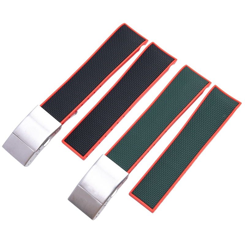 White Smoke Replacement Strap for Longines HydroConquest L3.781 Series - Dual-Color High-Density FKM Rubber - Aethelgard Atelier