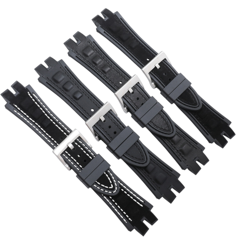 White Smoke Replacement Strap for Roger Dubuis Excalibur - Suede and Silicone Hybrid - 28mm - Aethelgard