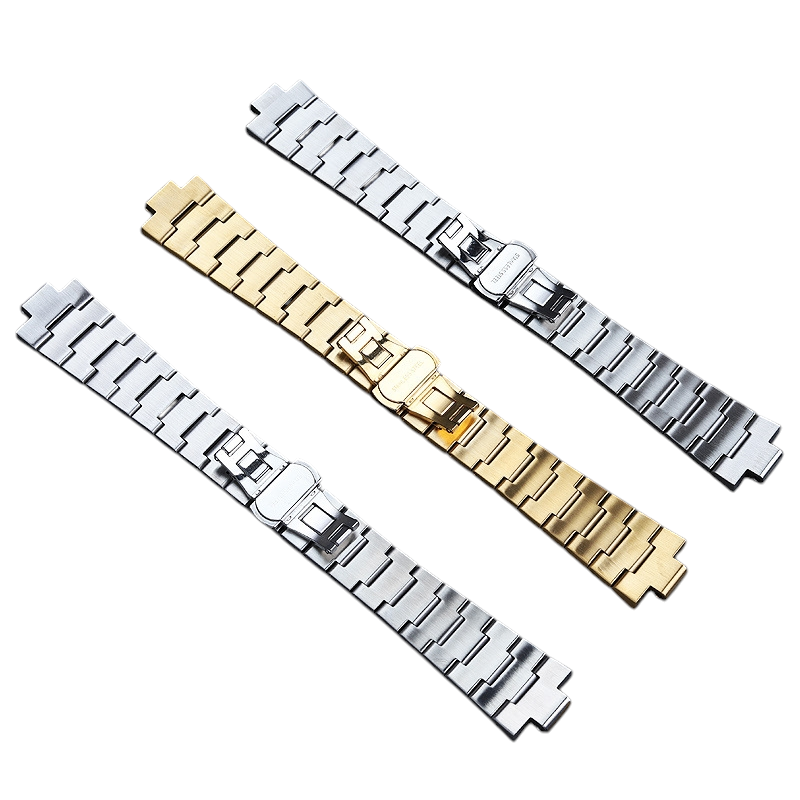 White Smoke Replacement Strap for Versace VE7G00123-VE7G00223 Series - Solid Notched Stainless Steel - Aethelgard Atelier