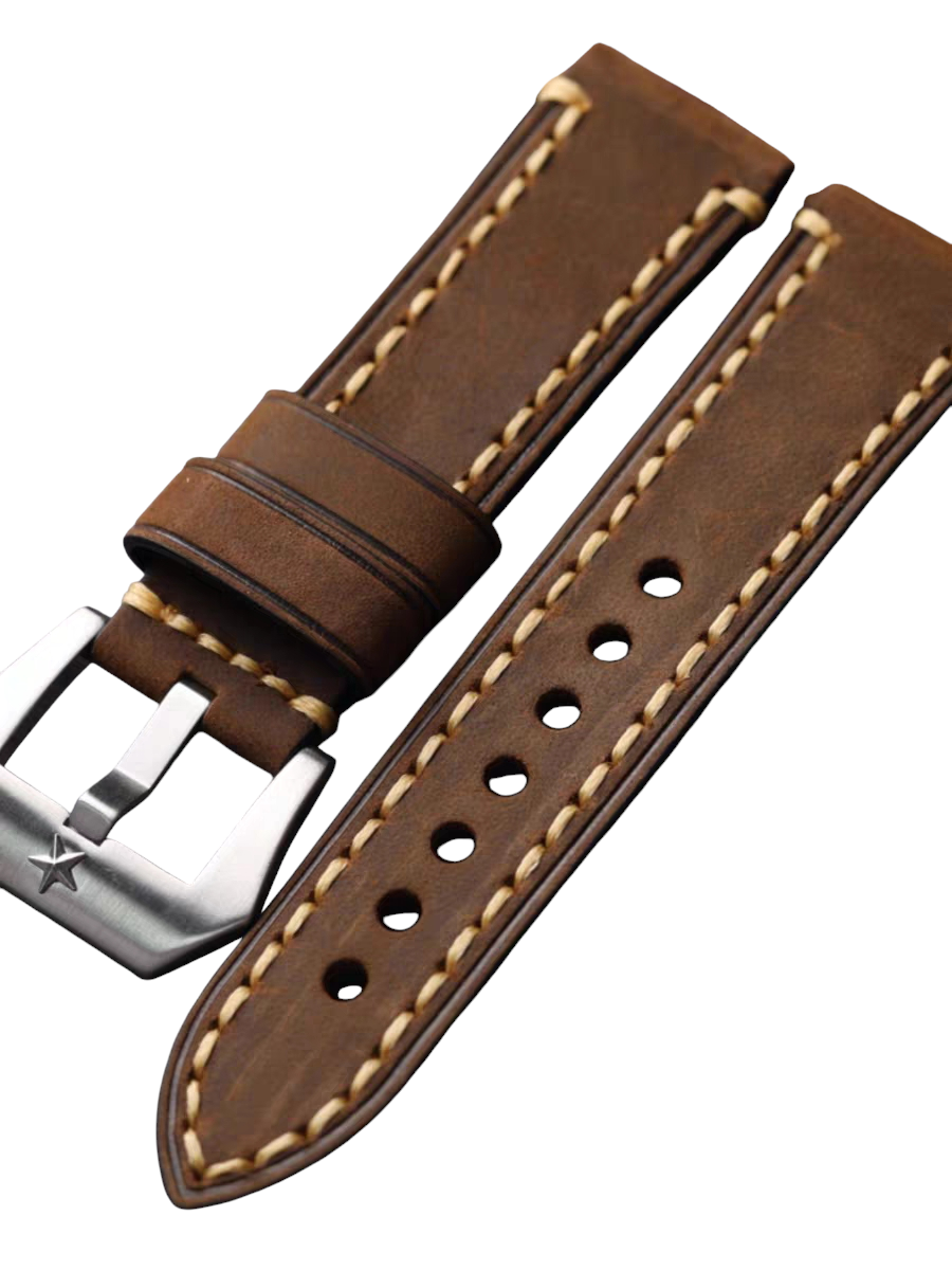 Handmade Zenith Fifty-Fathoms Green Cowhide Watch Strap for Zenith, Blancpain, IWC, Seiko - Heritage Deep-Sea Series - 18mm 20mm 22mm 24mm - Aethelgard