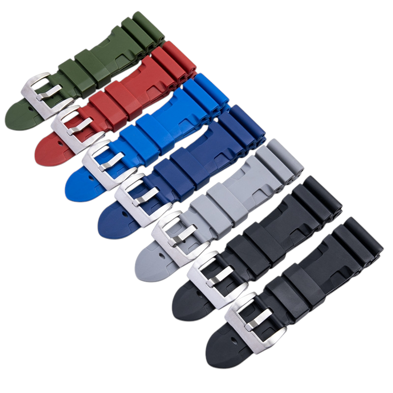 White Smoke Replacement Strap for Panerai Luminor PAM111 - 441 - 386 Lightning Edition - High-Performance Divers Silicone Rubber - Aethelgard Atelier