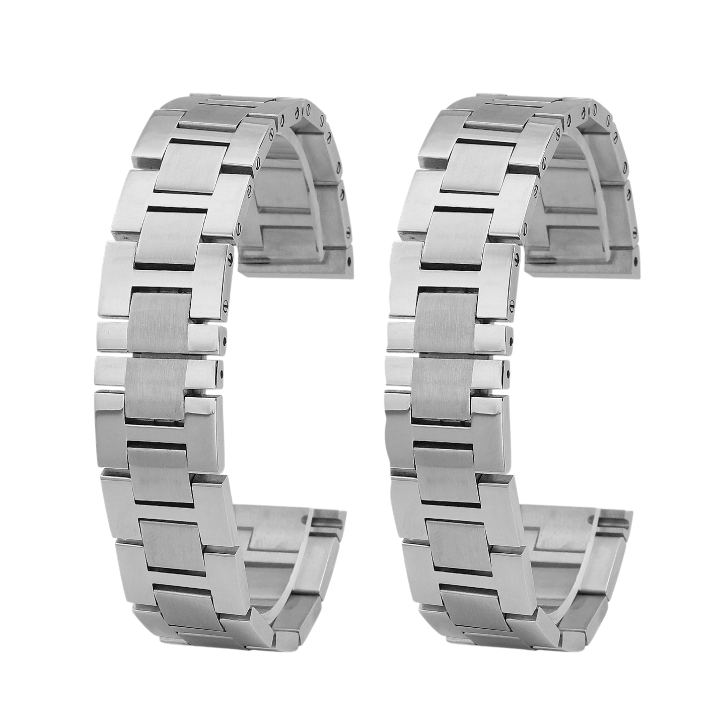 White Smoke Replacement Strap for Cartier Santos Dumont WSSA0086 - Solid Quick-Release Stainless Steel - Aethelgard Atelier