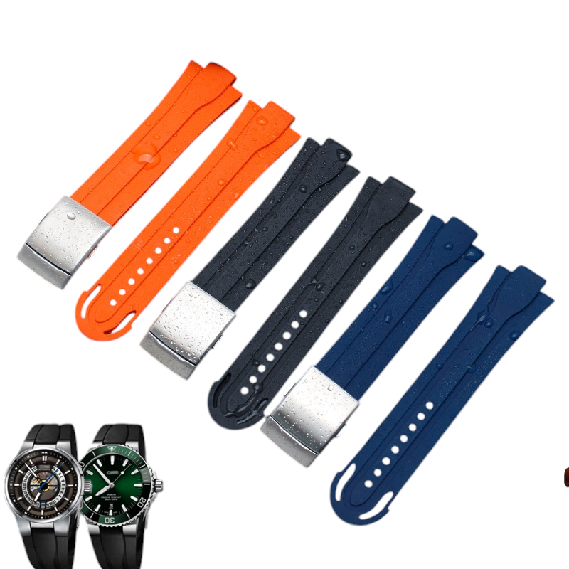 White Smoke Replacement Strap for Oris Divers 7730-Williams Racing 7740 - Specialized Convex Interface Silicone - Aethelgard