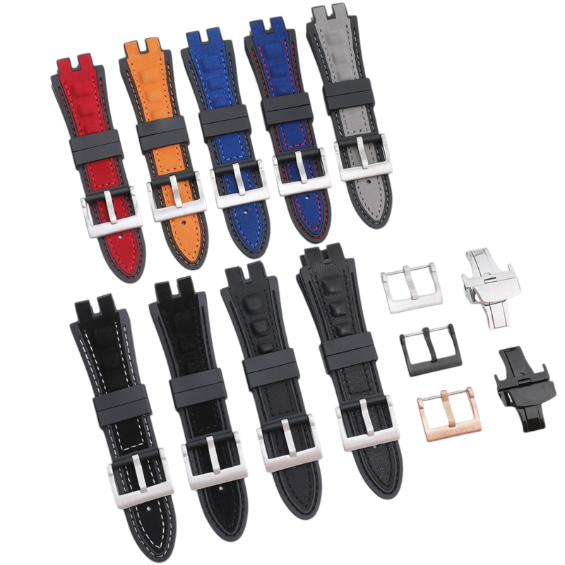 White Smoke Replacement Strap for Roger Dubuis Excalibur - Suede and Silicone Hybrid - 28mm - Aethelgard