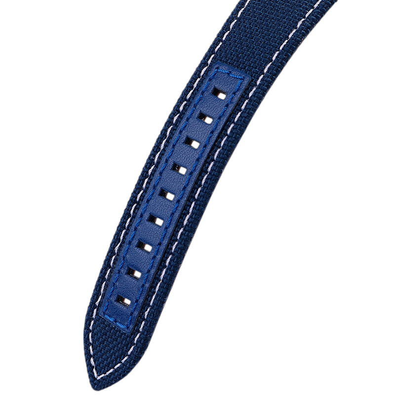 White Smoke Replacement Strap for Mido Ocean Star M026.830.38 Captain | Nylon Surface & Premium Bovine Leather Hybrid | Aethelgard Atelier