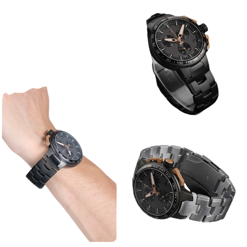 White Smoke Replacement Strap for Tissot T-Race Cycling T111.417 Series - Solid Titanium and Steel Hybrid - Aethelgard Atelier