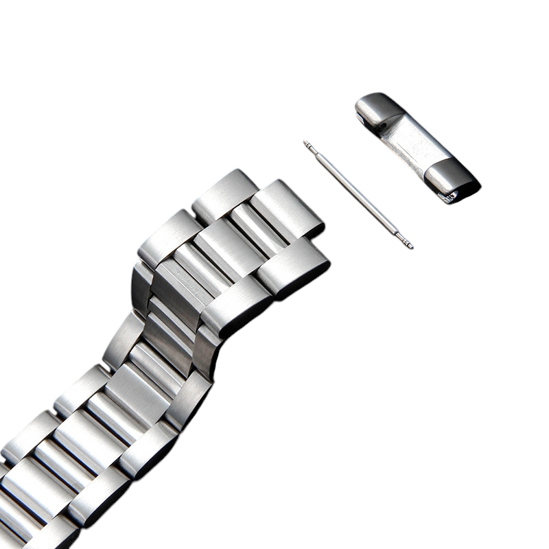 White Smoke Replacement Strap for TAG Heuer Carrera - Monaco Heritage WAR201D - Solid Fine-Brushed Stainless Steel - Aethelgard Atelier