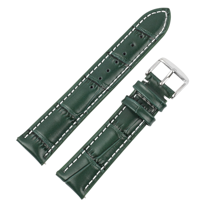 White Smoke Handmade Handmade Bamboo Grain Calfskin Watch Strap for Rolex, Omega, Seiko, IWC, Tudor, Hamilton, Cartier, Panerai, Patek Philippe, Breitling - Quick-Release Exotic Pattern Series - 18mm 20mm 22mm 24mm 26mm - Aethelgard