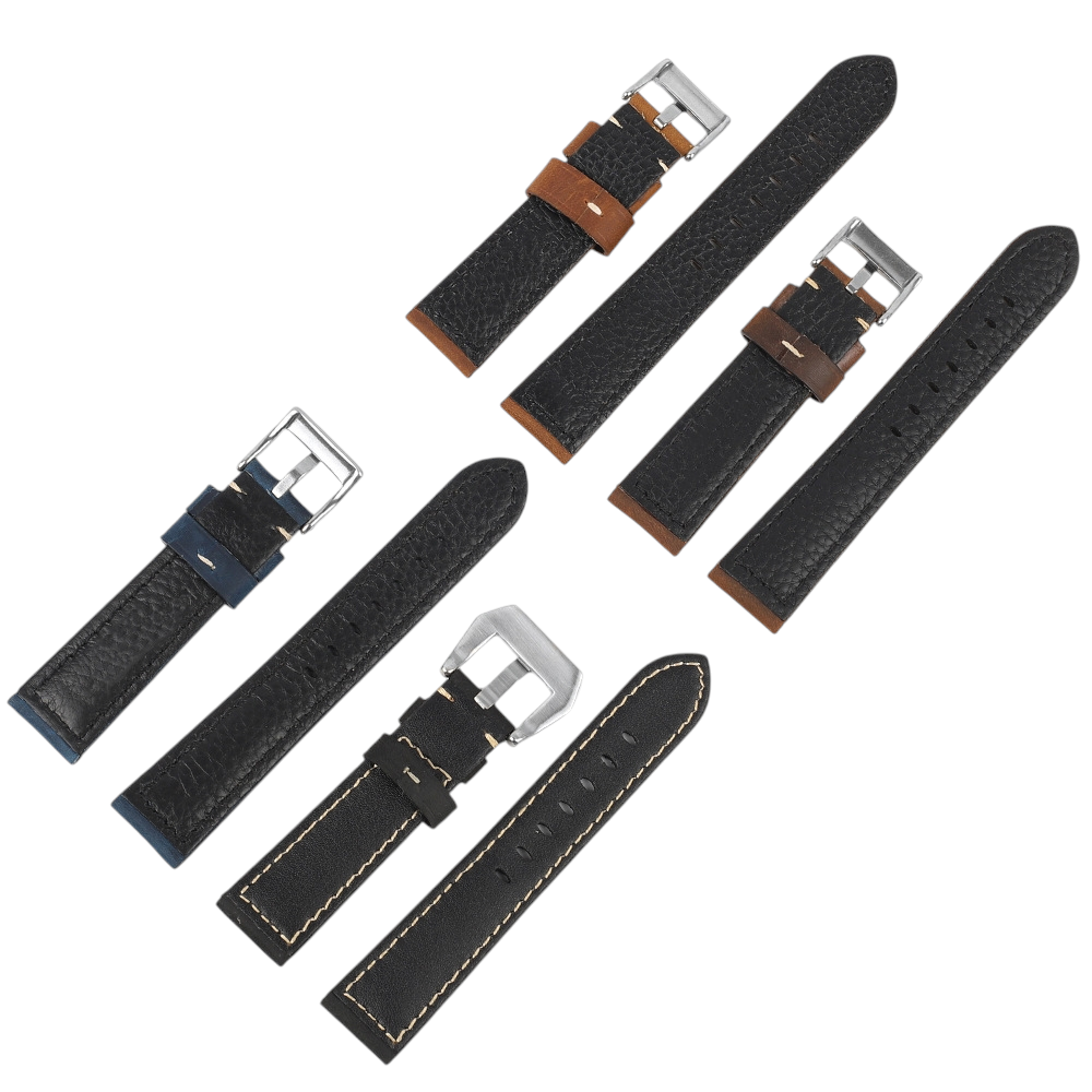 White Smoke Handmade Classic Vintage Multi-Size Leather Watch Strap for Rolex, Omega, Panerai, IWC, Tudor, Seiko, Hamilton, Patek Philippe, Breitling, Citizen - Universal Collector Series - 18mm 20mm 22mm 24mm - Aethelgard