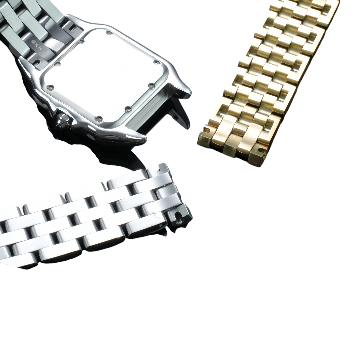 White Smoke Replacement Strap for Cartier Panthere WSPN0013 Small-Medium - Solid 316L Stainless Steel Link - Aethelgard Atelier