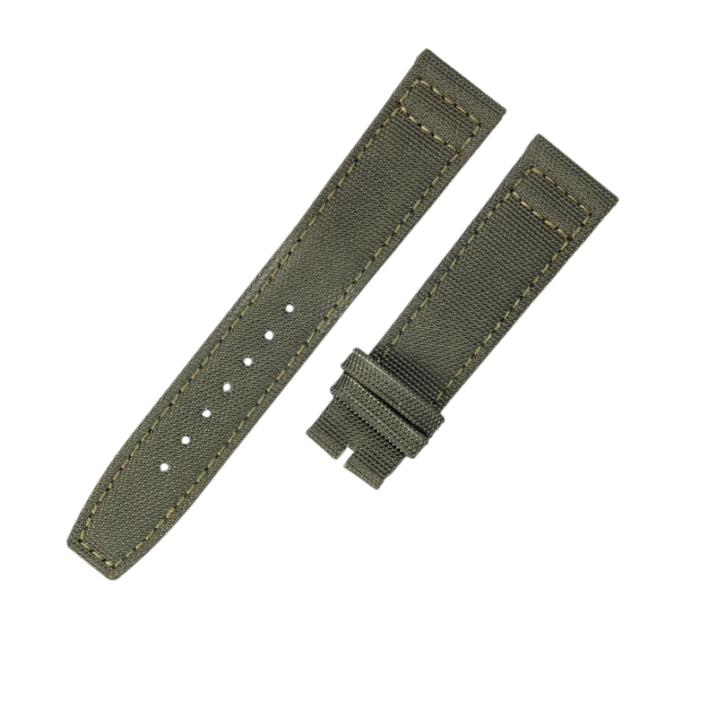 White Smoke Replacement Strap for IWC Portofino - Pilot - Portuguese Hybrid Series - Tactical Nylon Weave and Leather Hybrid - Aethelgard Atelier