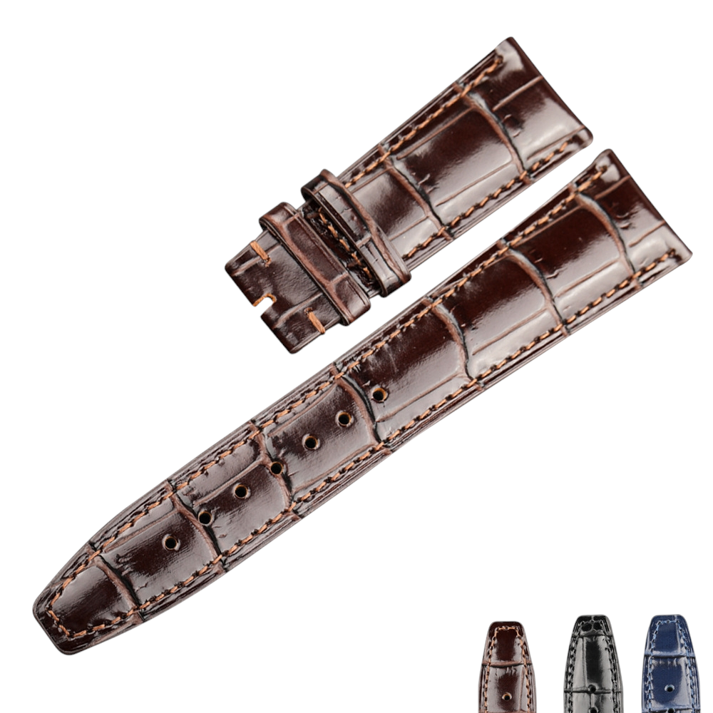 White Smoke Replacement Strap for IWC Portuguese - Pilot - Portofino - Little Prince - Premium Genuine Crocodile-Grain Leather - Aethelgard Atelier