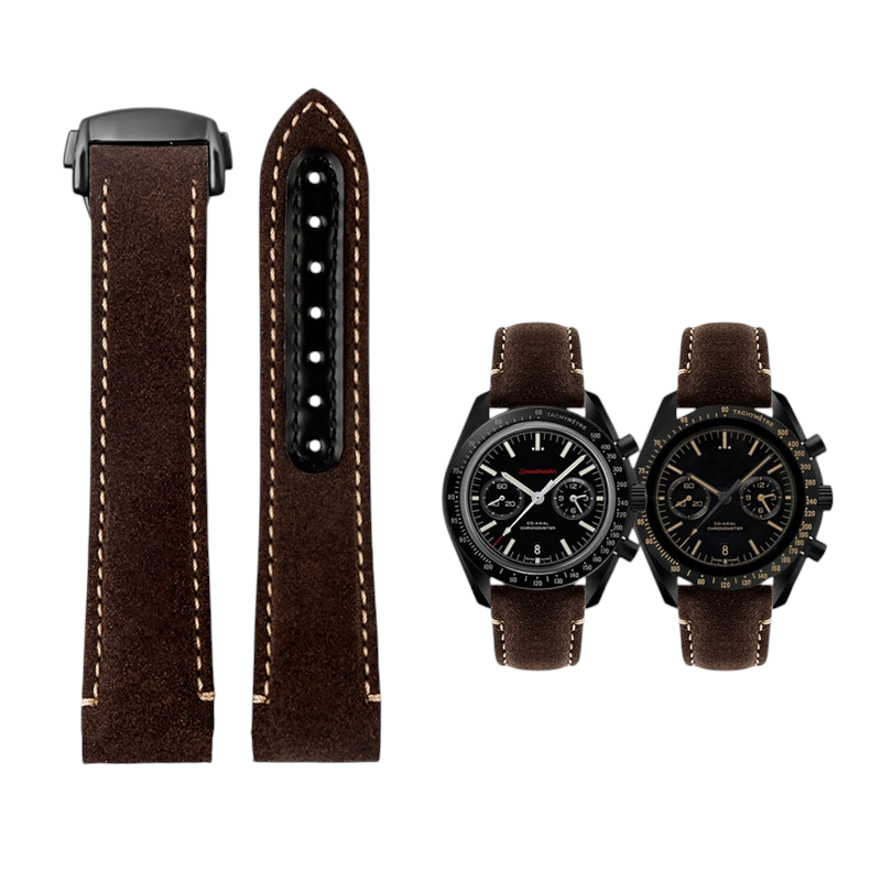 White Smoke Replacement Strap for Omega Speedmaster Dark Side of the Moon - Frosted Matte Heritage Genuine Leather - Aethelgard Atelier