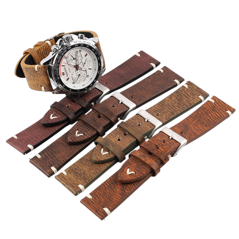 White Smoke Handmade Wild Bull-Neck Rub-Color Watch Strap for Rolex, Omega, Seiko, IWC, Tudor, Hamilton, Cartier, Panerai, Patek Philippe, Breitling - Deep Texture Artisan Heritage Series - 18mm 20mm 22mm 24mm 26mm - Aethelgard