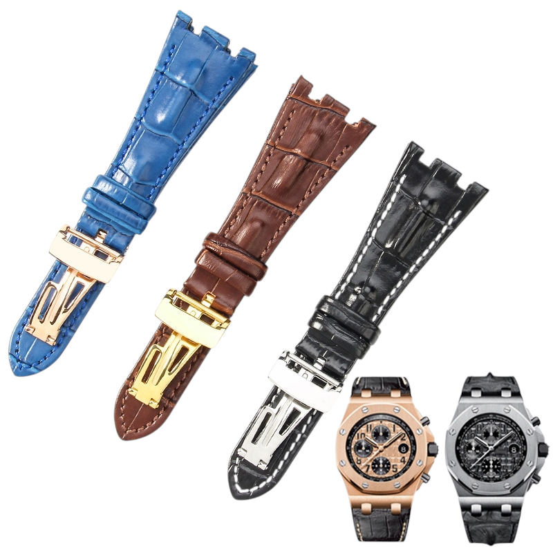 White Smoke Replacement Strap for Audemars Piguet Royal Oak Offshore 15710 - 15703 - 26470 - Premium Full-Grain Performance Leather - Aethelgard Atelier