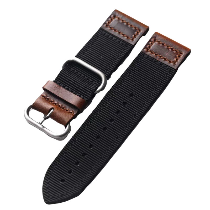 Handmade Nylon-Hybrid Waterproof Leather Watch Strap for Seiko, Tudor, IWC, Hamilton - Tactical Performance Series - 18mm 20mm 22mm 24mm - Aethelgard
