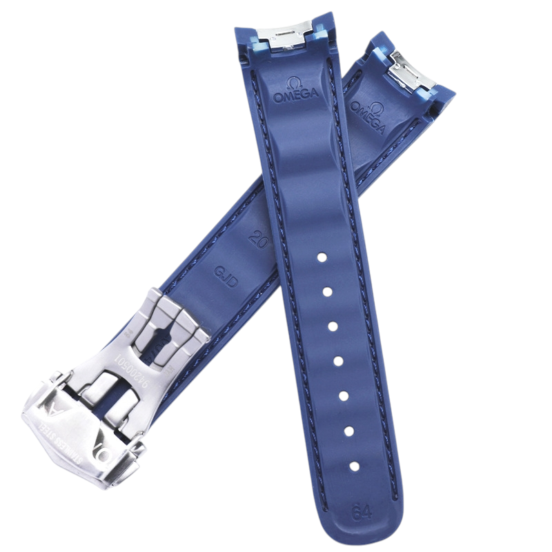White Smoke Replacement Strap for Omega Seamaster Aqua Terra 150 - 300 AT8500 - High-Grade Anti-Static Silicone - Aethelgard