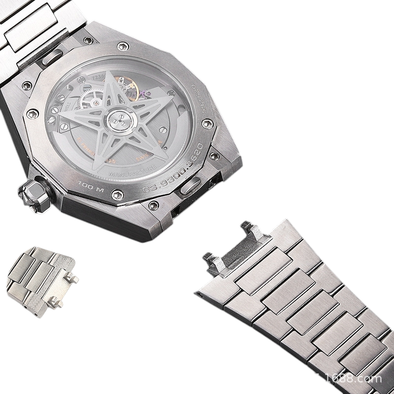 White Smoke Replacement Strap for Zenith Defy Skyline Series - Solid Quick-Release Surgical Steel - Aethelgard Atelier