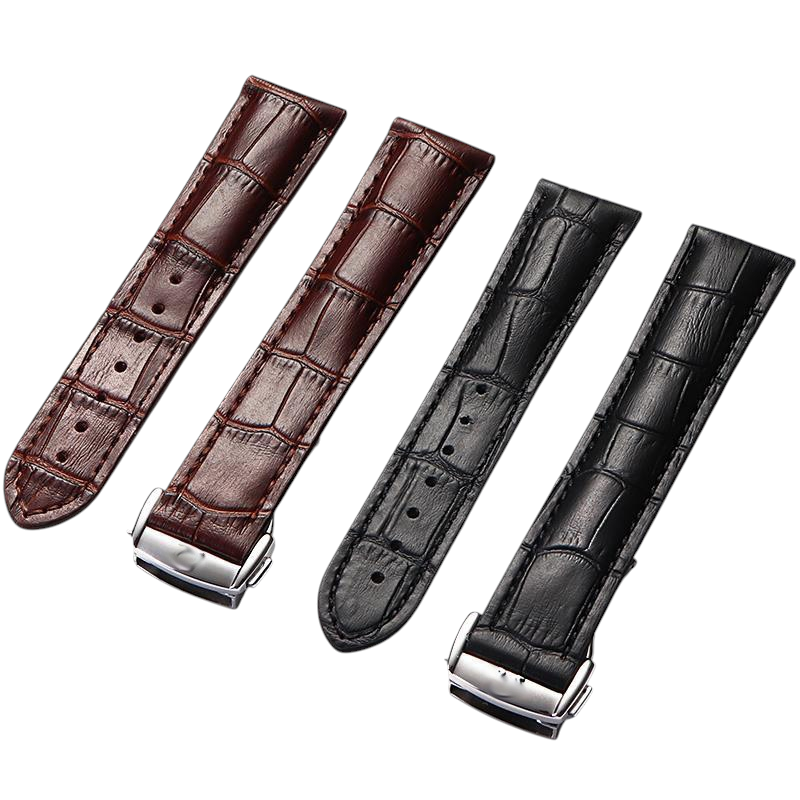 White Smoke Replacement Strap for Omega De Ville-Seamaster-Constellation - Full-Grain Leather with Butterfly Clasp - Aethelgard Atelier