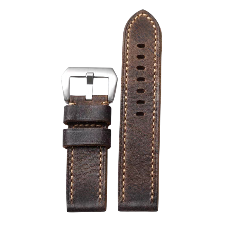 White Smoke Handmade Deep-Tone Crazy Horse Color-Shift Watch Strap for Rolex, Omega, Panerai, IWC, Tudor, Seiko, Hamilton, Patek Philippe, Breitling, Citizen - Chameleon Patina Series - 18mm 20mm 22mm 24mm - Aethelgard