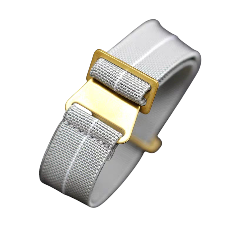 Handmade French MN Parachute Elastic Nylon Watch Strap for Tudor, Rolex, Seiko, Marine Nationale - 60s Heritage Series - 18mm 20mm 22mm 24mm - Aethelgard