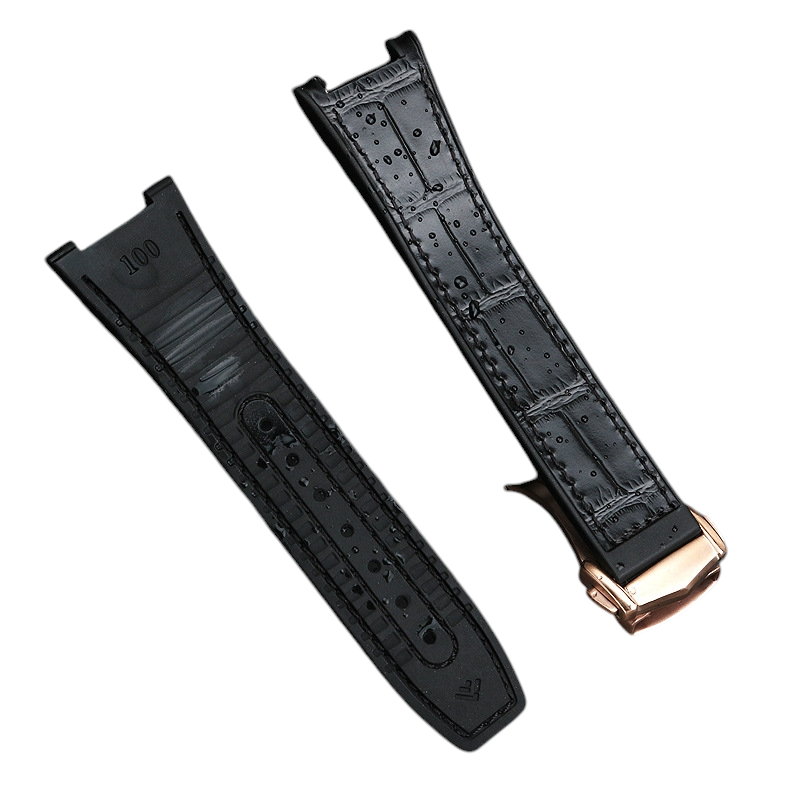 White Smoke Replacement Strap for Omega Constellation 41mm | Leather with Hybrid Rubber Base | Aethelgard Atelier