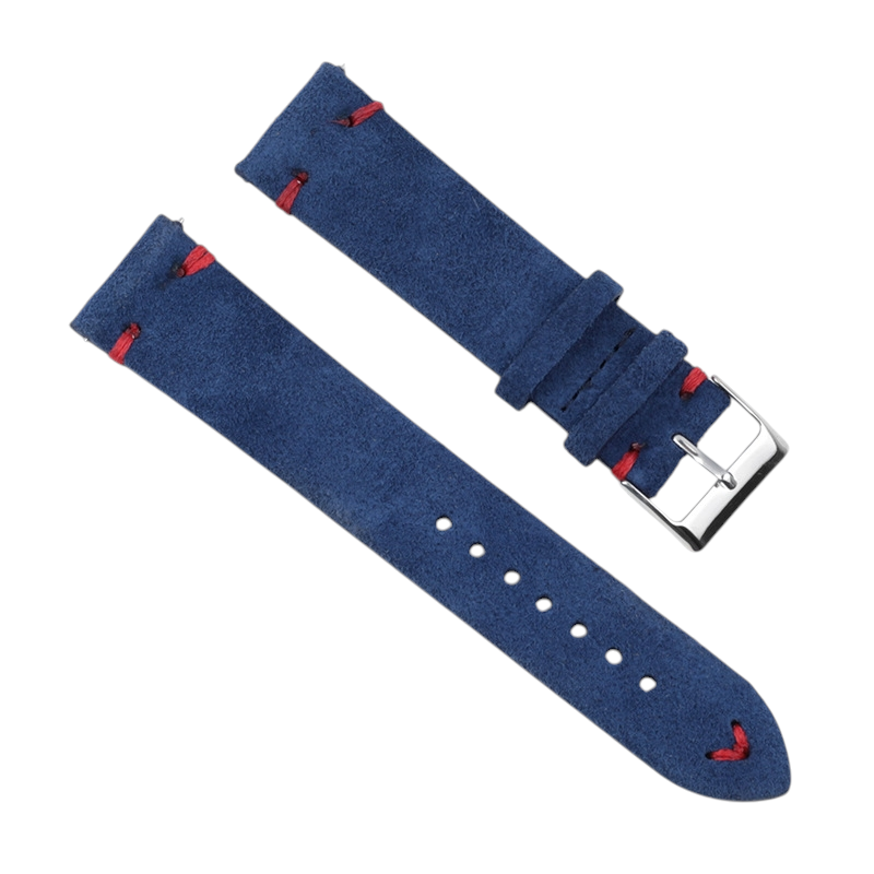 White Smoke Handmade Hand-Stitched Double-Layer Suede Watch Strap for Rolex, Omega, Seiko, IWC, Tudor, Hamilton, Cartier, Panerai, Patek Philippe, Breitling - Vintage Quick-Release Series - 18mm 20mm 22mm 24mm 26mm - Aethelgard