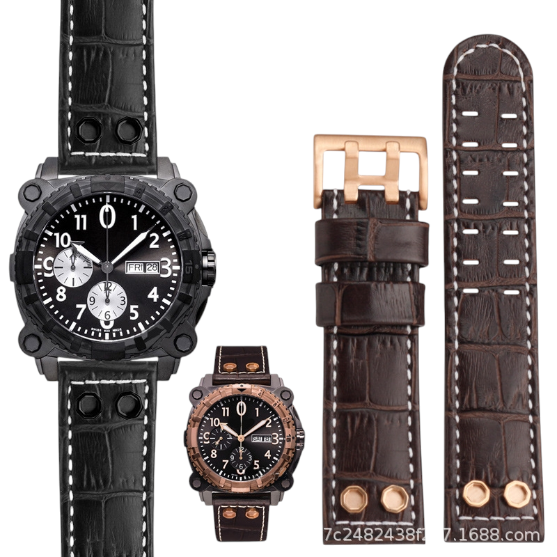 White Smoke Replacement Strap for Hamilton Khaki Navy H78696393-H78626583 - Premium Genuine Heritage Cowhide Leather - Aethelgard