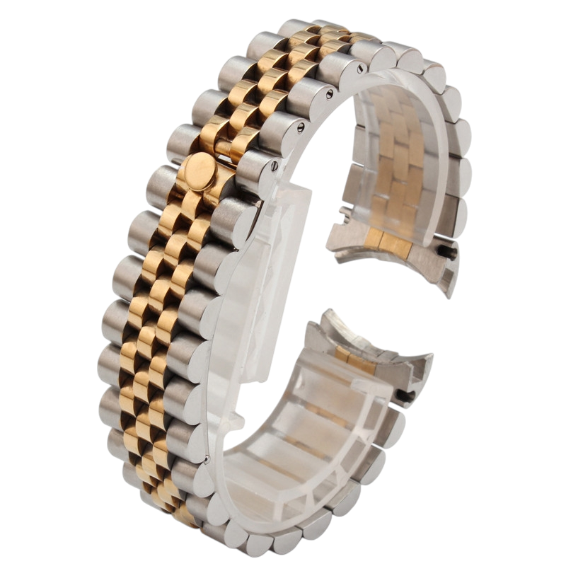 White Smoke Replacement Strap for Rolex-Tudor-Omega-Seiko Classic 5-Link Solid Arc Series - Surgical Grade Solid Stainless Steel - Aethelgard
