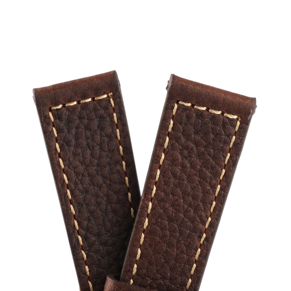 White Smoke Handmade Heritage Lychee Grain Coffee Watch Strap for Rolex, Omega, Panerai, IWC, Tudor, Seiko, Hamilton, Patek Philippe, Breitling, Citizen - Traditional Hand-Stitched Series - 18mm 20mm 22mm 24mm - Aethelgard
