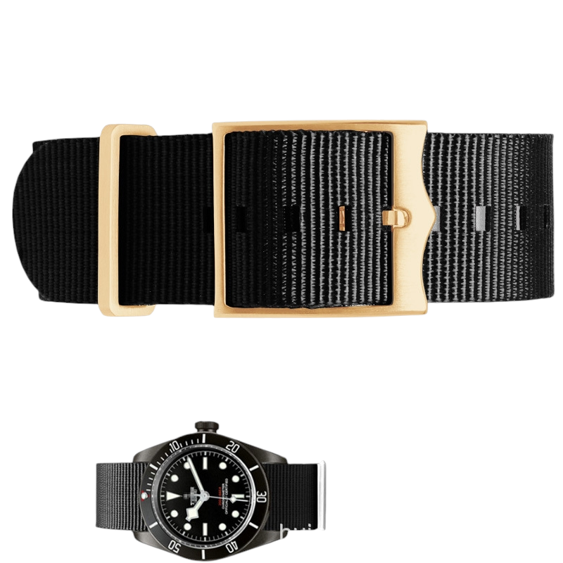White Smoke Replacement Strap for Tudor Black Bay 79733N - 79230 - Pelagos 25600 - Military-Grade Woven Nylon and Canvas - Aethelgard Atelier
