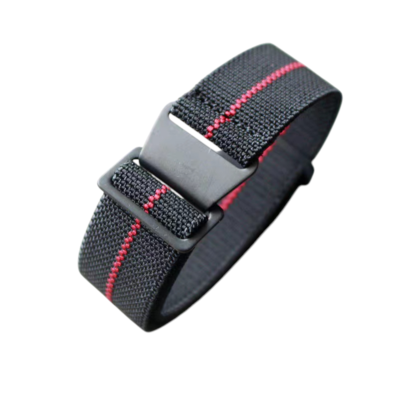 Handmade French MN Parachute Elastic Nylon Watch Strap for Tudor, Rolex, Seiko, Marine Nationale - 60s Heritage Series - 18mm 20mm 22mm 24mm - Aethelgard