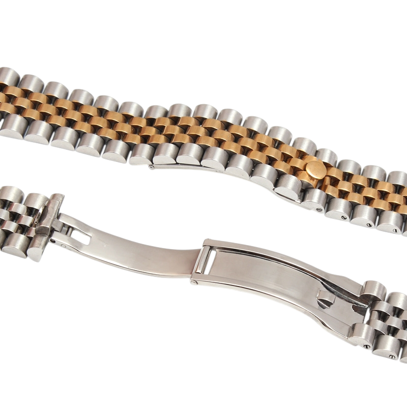White Smoke Replacement Strap for Rolex Datejust - Oyster Perpetual Series 20mm-21mm - Solid Architectural 316L Stainless Steel - Aethelgard
