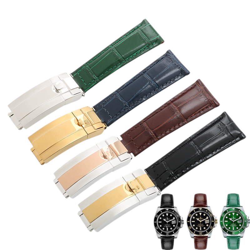White Smoke Replacement Strap for Rolex Submariner-Daytona-GMT-Master II - Double-Sided Premium Grain Leather - Aethelgard Atelier