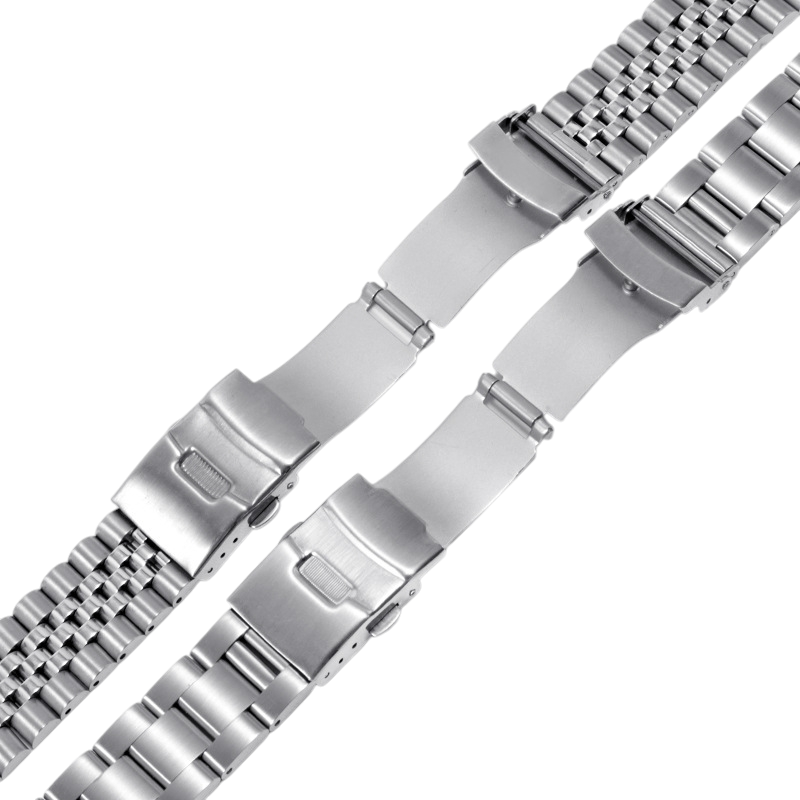 White Smoke Replacement Strap for Seiko 5-Sports - Turtle - Mini-Tuna Diver Series - Heavyweight Solid Link Stainless Steel - Aethelgard