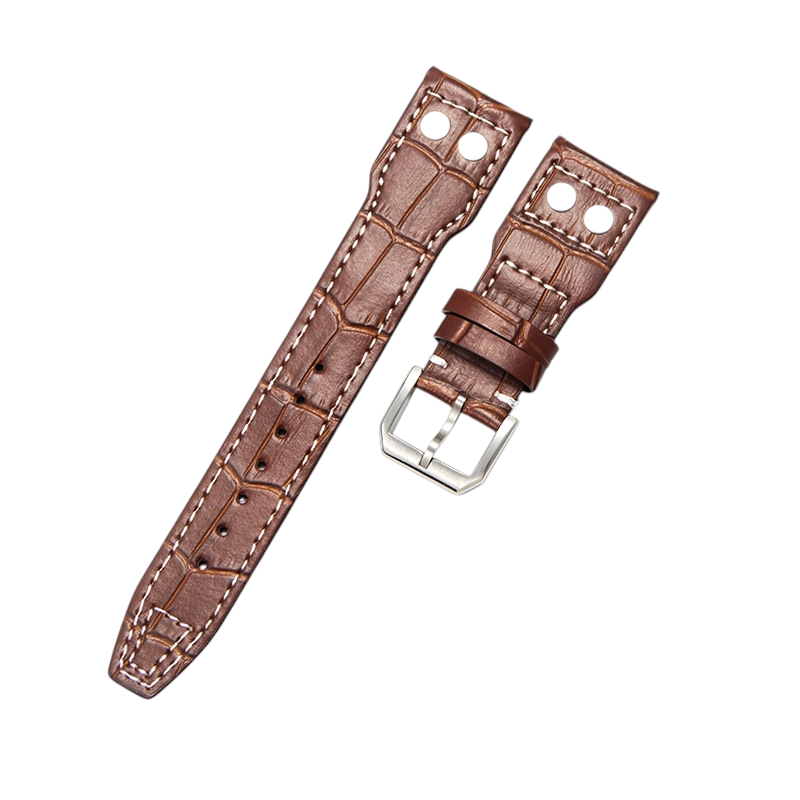 White Smoke Replacement Strap for IWC Pilot Mark XVIII - Little Prince IW327004 - 377714 - Riveted Heritage Genuine Cowhide Leather - Aethelgard Atelier