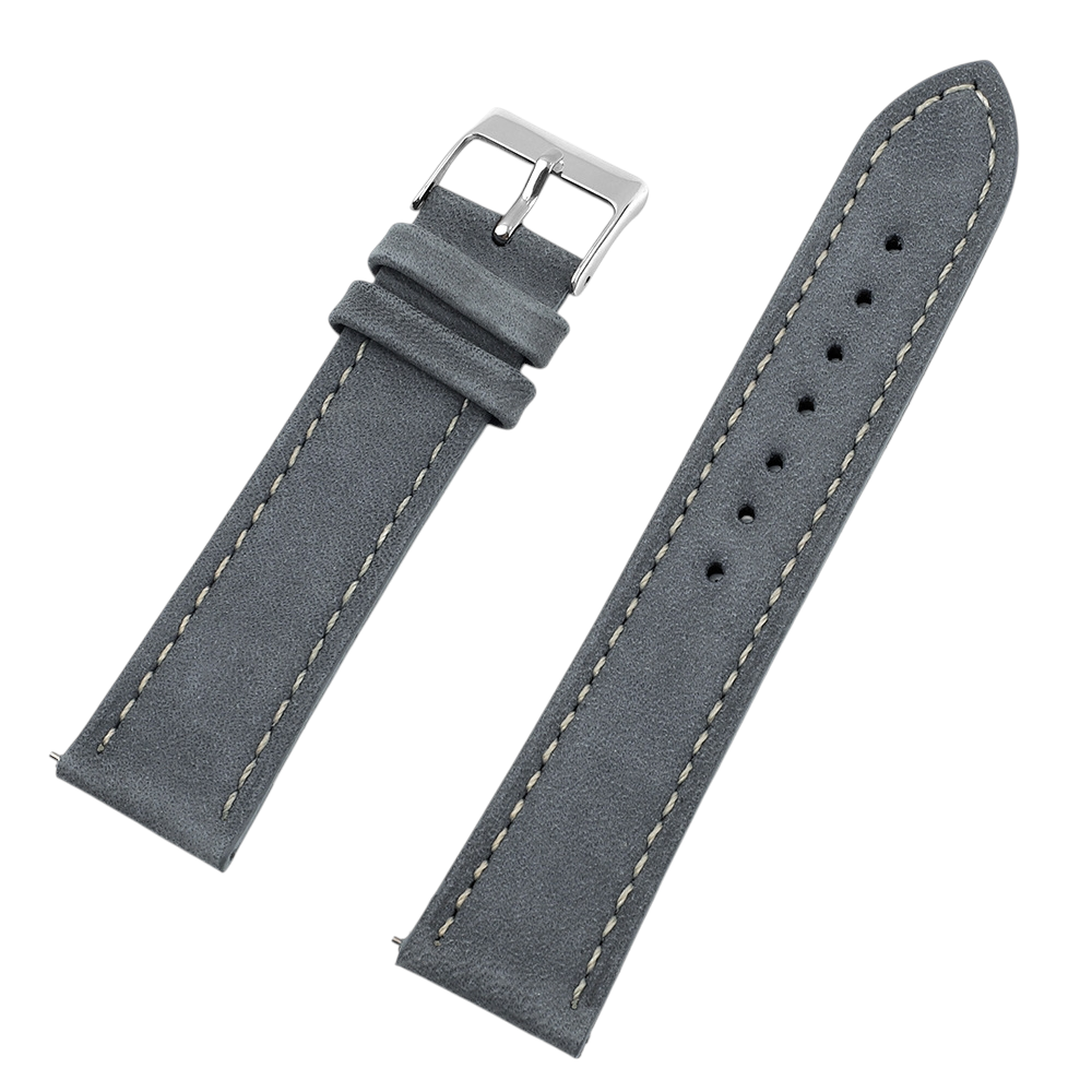 White Smoke Handmade Nubuck Silk-Matte Suede Strap for Rolex, Omega, Seiko, IWC, Tudor, Hamilton, Cartier, Panerai, Breitling, Patek Philippe - Executive Urban Minimalist Edition - 18mm 20mm 22mm 24mm - Aethelgard