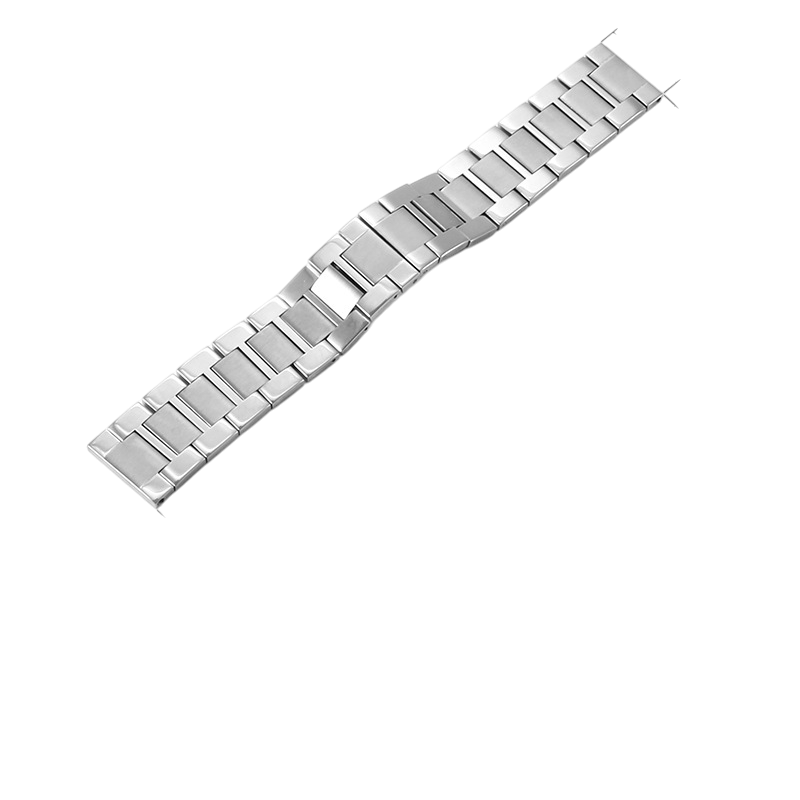 White Smoke Replacement Strap for Cartier Tank Solo - Ronde - London Series 16mm-23mm - Polished Solid Stainless Steel - Aethelgard Atelier