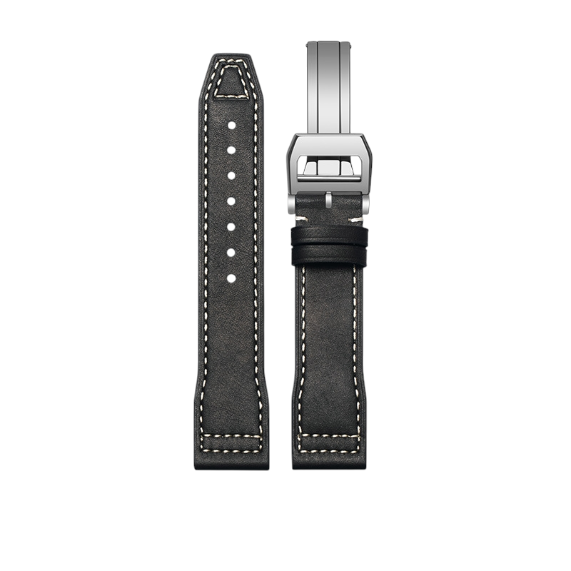 Dark Slate Gray Replacement Strap for IWC Pilot Mark XVIII Little Prince | Oil-Wax Heritage Leather | Aethelgard Atelier