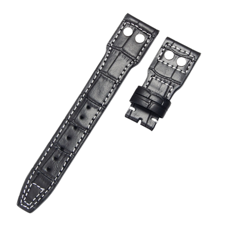 White Smoke Replacement Strap for IWC Pilot Mark XVIII - Little Prince IW327004 - 377714 - Riveted Heritage Genuine Cowhide Leather - Aethelgard Atelier