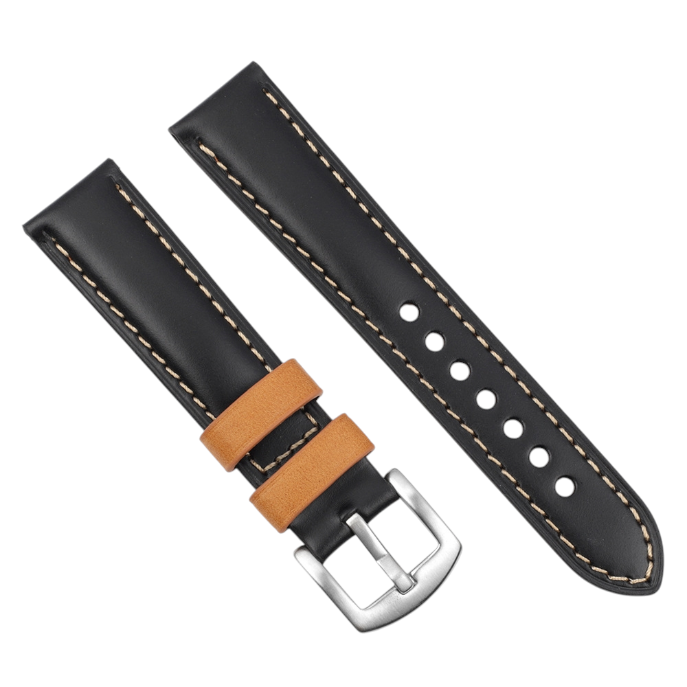 White Smoke Handmade Premium Matte Nubuck Black Watch Strap for Rolex, Omega, Seiko, IWC, Tudor, Hamilton, Cartier, Panerai, Patek Philippe, Breitling - Stitched Urban Minimalist Edition - 18mm 20mm 22mm 24mm 26mm - Aethelgard